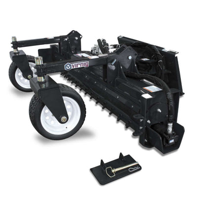 Virnig Power Rake | Models PWR72 & PWR90 | Widths 72" To 90" | Hydraulic Flow 15 To 25 GPM | For Skid Steer