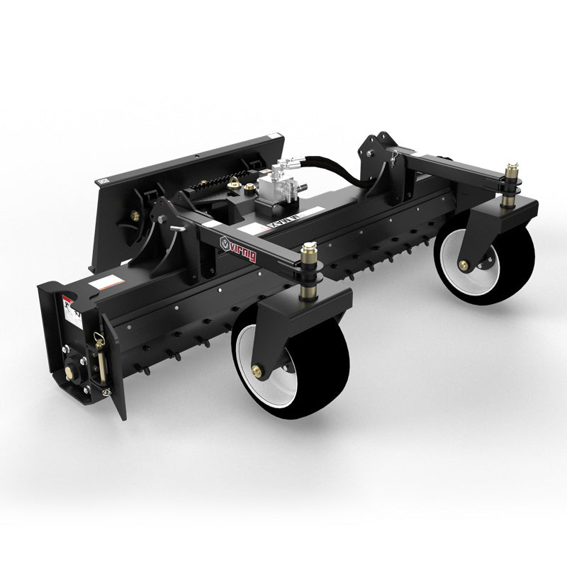 Virnig Power Rake | Models PWR72 & PWR90 | Widths 72" To 90" | Hydraulic Flow 15 To 25 GPM | For Skid Steer