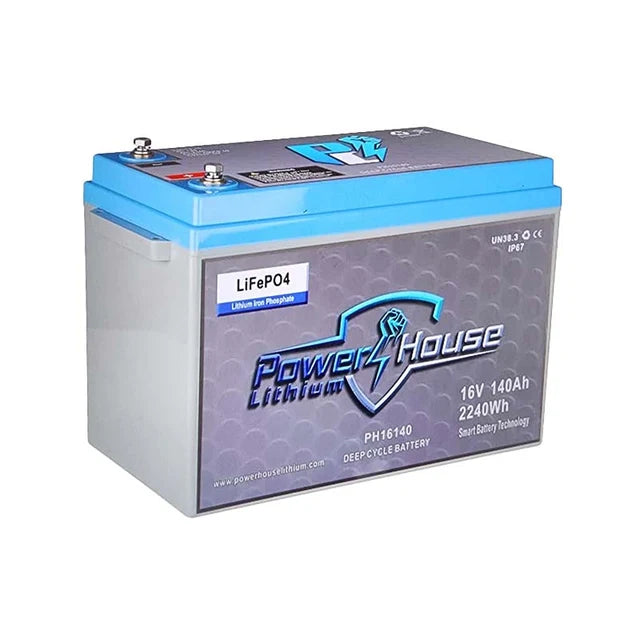 PowerHouse Lithium 16V 140Ah Deep Cycle Battery | Model PH16140 | 5D | For Marine Electronics