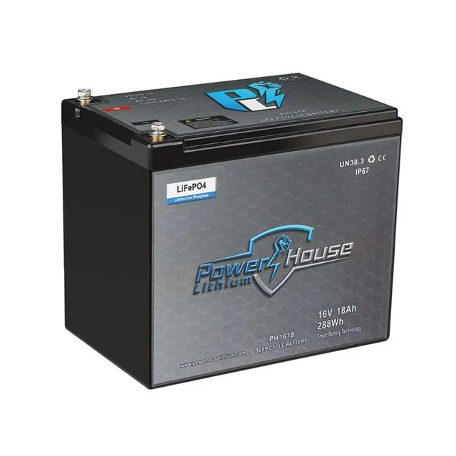PowerHouse Lithium 16V 18Ah Deep Cycle Battery | Model PH1618 | For Garmin & Lowrance
