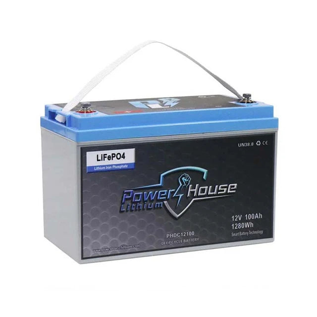 PowerHouse Lithium 12V 100Ah Deep Cycle Battery | Model PH12100 | Bluetooth | For Marine Electronics
