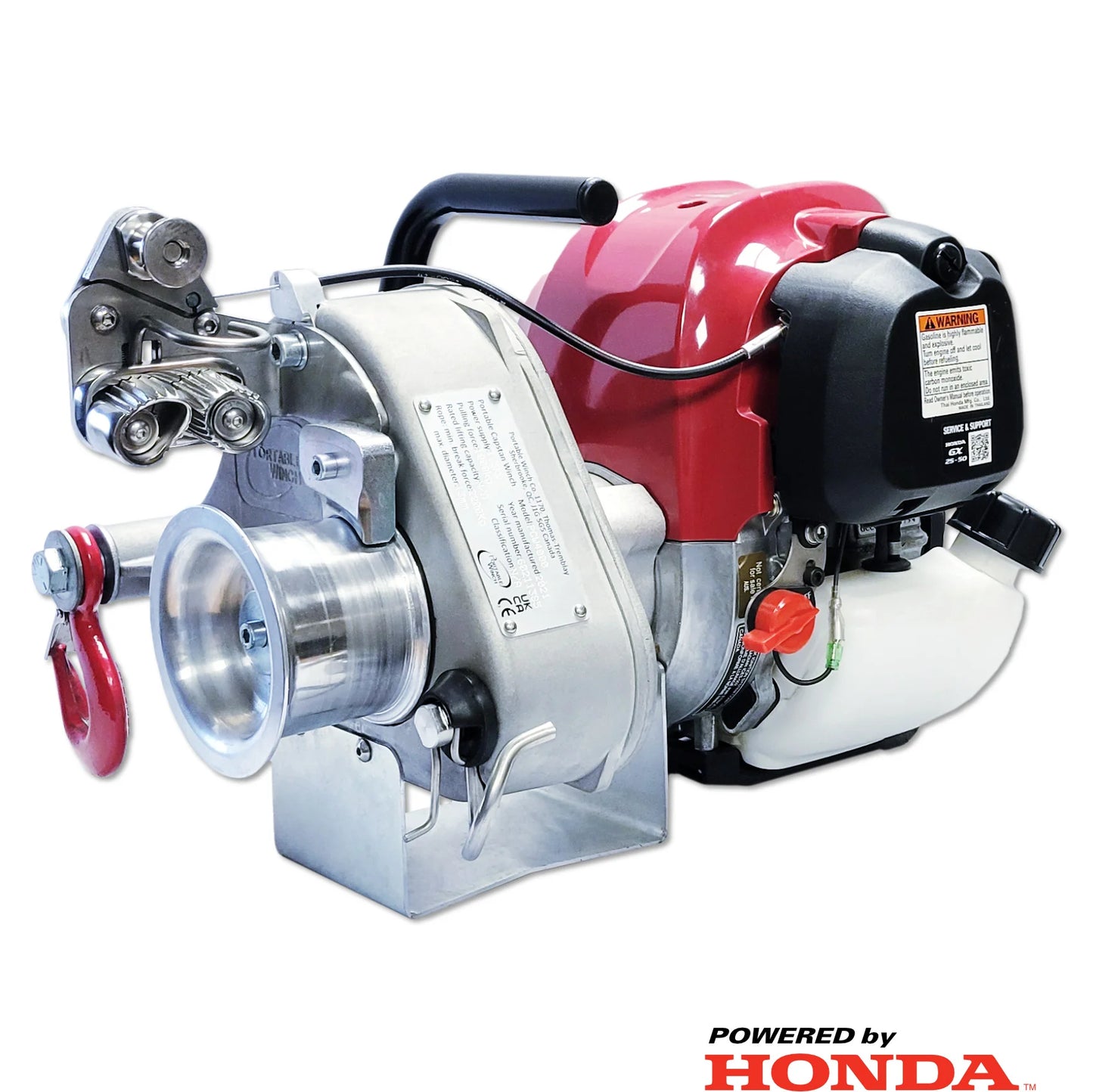 Portable Winch GX50 Gas-Powered Pulling Winch | PCW4000 | Pulling Capacity 2,200 lb Direct / 11,000 lb w/ Pulley