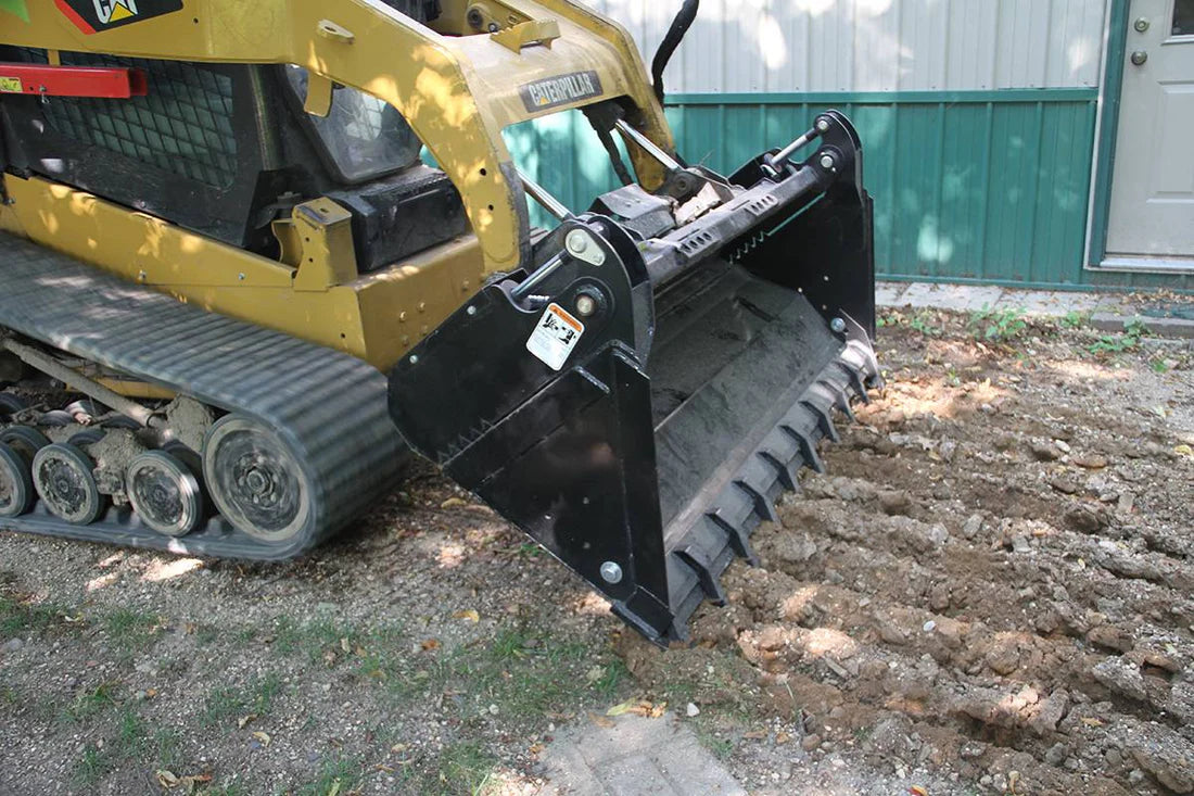 Erskine 4-in-1 Combination Bucket | 66", 72" & 80" Model | With Bolt-On Cutting Edge | For Skid Steer