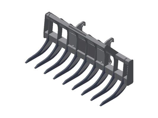 TAG Rake | Heavy Duty Tine | 24" Width | Rake Weight 300 lbs | Grapple-Ready Design | 4–6 Ton | For Compact Excavators