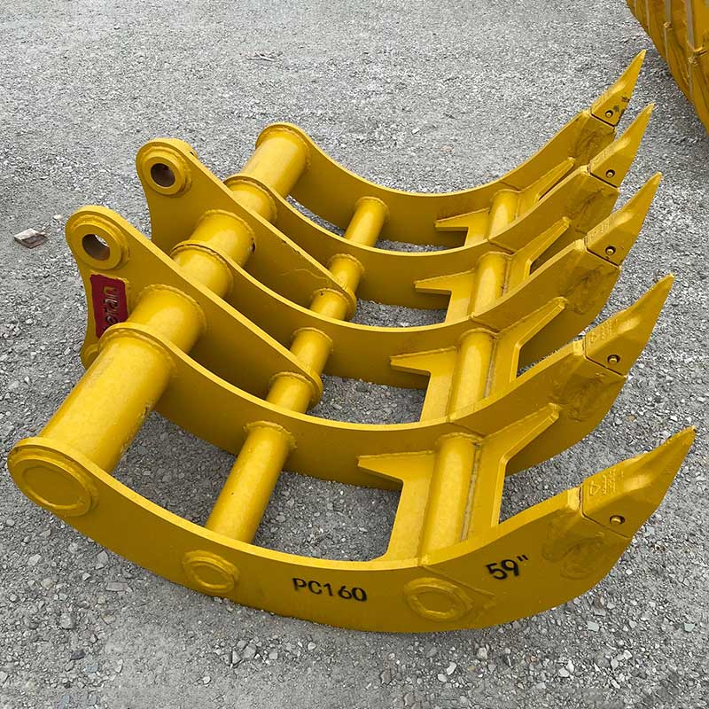 Teran Komatsu Excavator Root Rake | Model PC-160, PC-220, PC-300 & PC-400 | Width 59", 65", 67" & 73" inches  | Heavy-Duty Construction | For Excavators