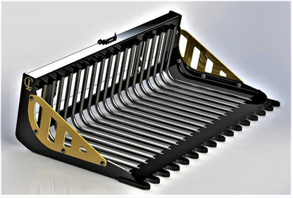 CL Fabrication EZ Rock Bucket | Width 56"-90" inches | Oil Flow Range 15-25 GPM | For Large Skid Steers