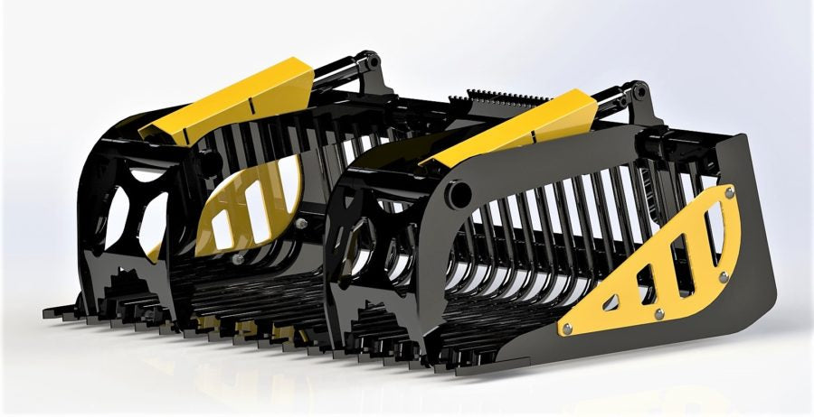 CL Fabrication EZ Rock Bucket | Width 56"-90" inches | Oil Flow Range 15-25 GPM | For Large Skid Steers