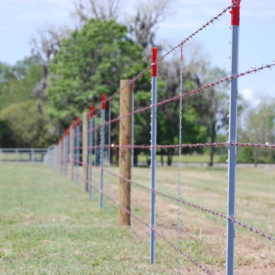 Hutchison HW Studded T-Post | 1.33 lb/ft | Lengths 5' To 8' | Rail Steel | For Farm & Fence Applications