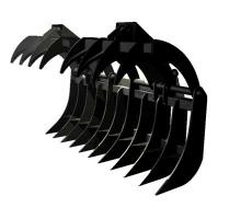 HLA ATTACHMENT 66, 78, 88 AND 96" ROOT RAKE GRAPPLE WITH SKIDSTEER MOUNT