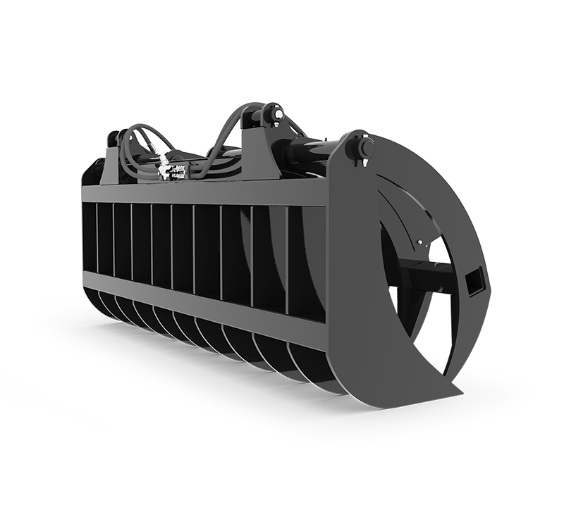 HLA ATTACHMENT 66, 78, 88 AND 96" ROOT RAKE GRAPPLE WITH SKIDSTEER MOUNT