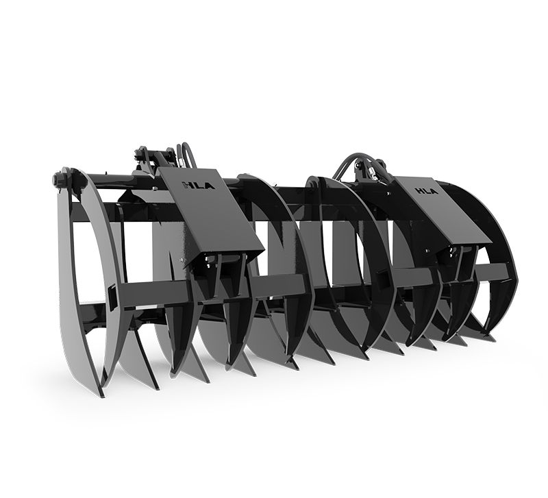 HLA ATTACHMENT 66, 78, 88 AND 96" ROOT RAKE GRAPPLE WITH SKIDSTEER MOUNT