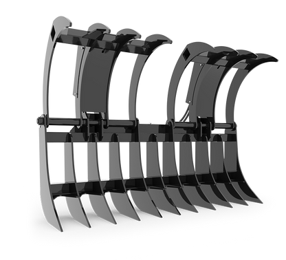 HLA ATTACHMENT 66, 78, 88 AND 96" ROOT RAKE GRAPPLE WITH SKIDSTEER MOUNT