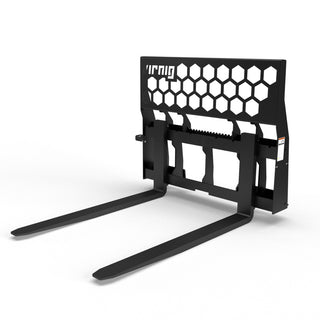 Virnig Rail Pallet Fork: Hex-Guard | PFHG Series | Tine Lengths 42” To 72” | 15-25 GPM | For Skid Steers