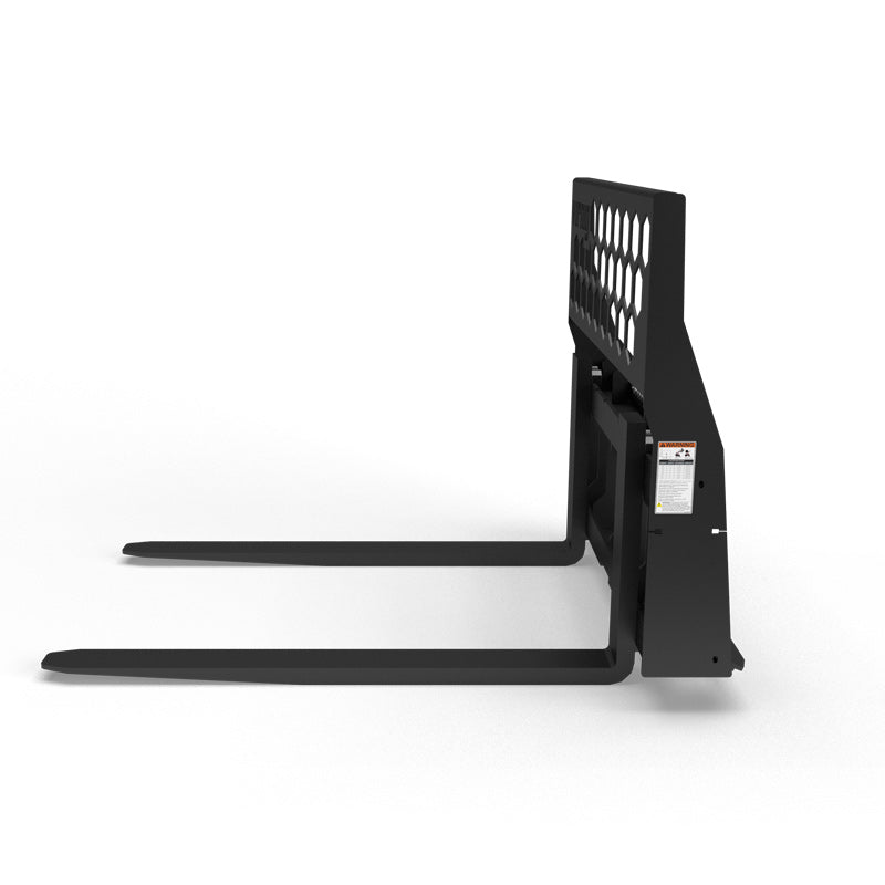 Virnig Rail Pallet Fork: Hex-Guard | Models PFHG4240 To PFHG4862 | Tine Lengths 42” To 72” | Widths 50.5" / 45.5" | Hydraulic Flow 15 To 25 GPM | For Skid Steer