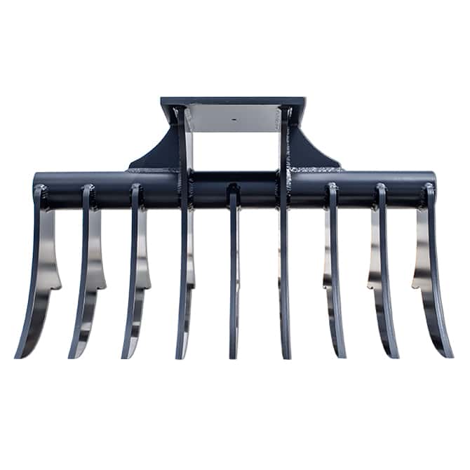 Mongo Attachments Rake | Model MRAKE3 | 40" Width | Heavy-Duty Land Clearing Attachment | 3–5 Ton | For Excavator