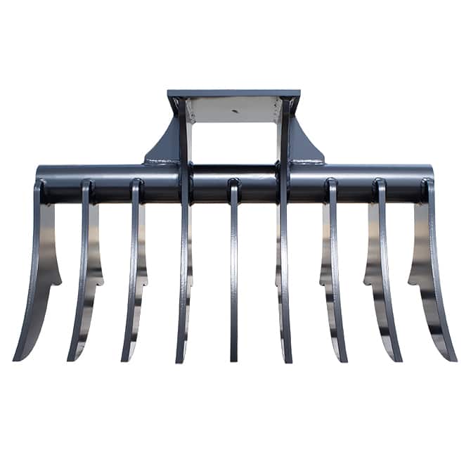 Mongo Attachments Rake | Model MRAKE3 | 40" Width | Heavy-Duty Land Clearing Attachment | 3–5 Ton | For Excavator