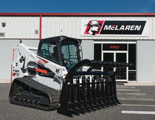 McLaren Industries Clam Style Root Rake Grapple | Model 60X700X66, 60X700X78 & 60X700X78 | Width 66", 78", 84" | 10 To 15 GPM | For Skid Steer & Loader