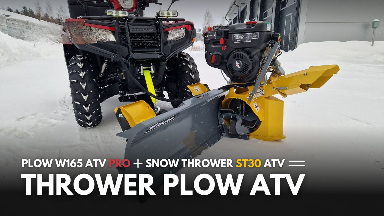 Rammy Thrower Plow ATV (Plow + Snow Thrower Combo) | Working Width 46" | Snow Throwing Distance 49' | Tank Volume 3.0L | Horsepower 9.5 HP | For ATVs