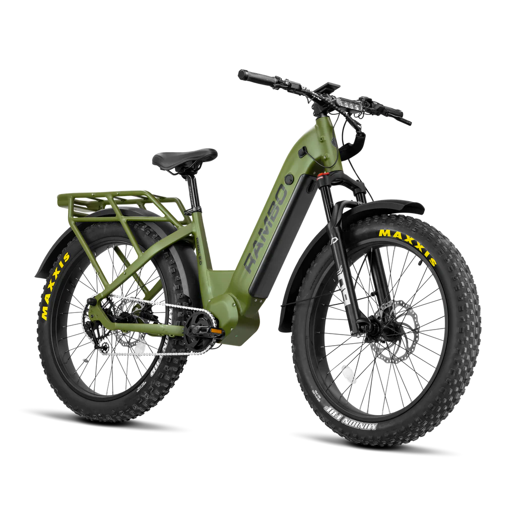 Rambo Electric Bike | Rebel 2.0 SS (Single Speed) | 1000W Bafang Mid-Drive Motor | 48V 15Ah Battery | Up to 32 Miles Range | For Off-Road Adventures