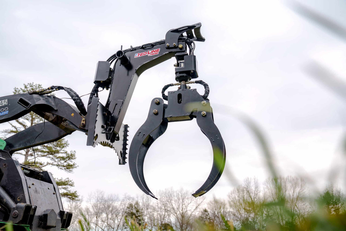 Fecon Red Line Log Grapple | Model LG57 | Opening Width 57" | 10–20 GPM | For Mini Skid Steer