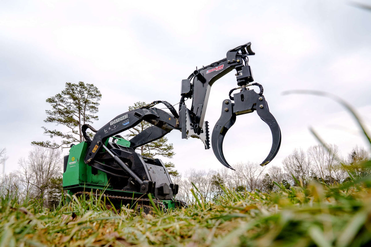 Fecon Red Line Log Grapple | Model LG57 | Opening Width 57" | 10–20 GPM | For Mini Skid Steer