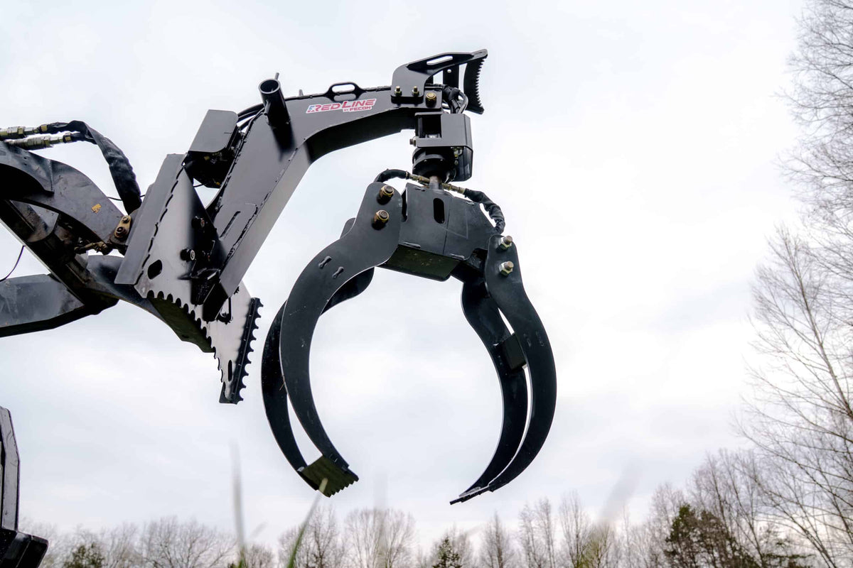 Fecon Red Line Log Grapple | Model LG57 | Opening Width 57" | 10–20 GPM | For Mini Skid Steer
