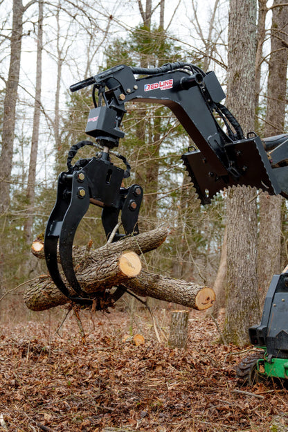 Fecon Red Line Log Grapple | Model LG57 | Opening Width 57" | 10–20 GPM | For Mini Skid Steer