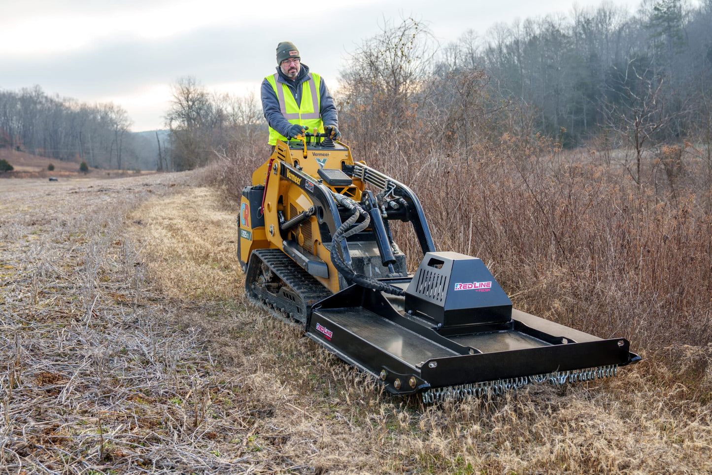 Fecon Red Line Brush Cutter | Model BC44 | Width 44" | 10–20 GPM | For Mini Skid Steer