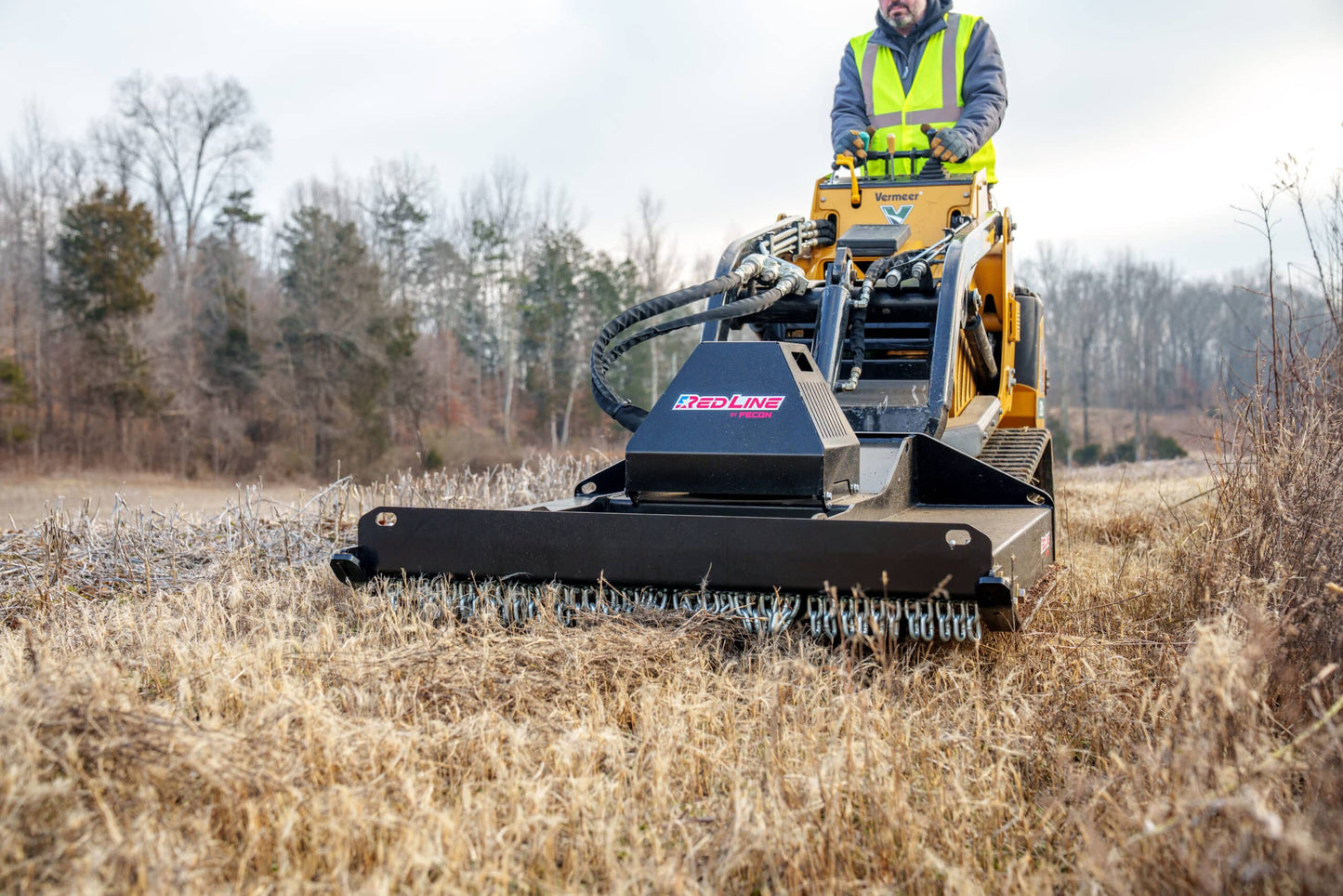 Fecon Red Line Brush Cutter | Model BC44 | Width 44" | 10–20 GPM | For Mini Skid Steer