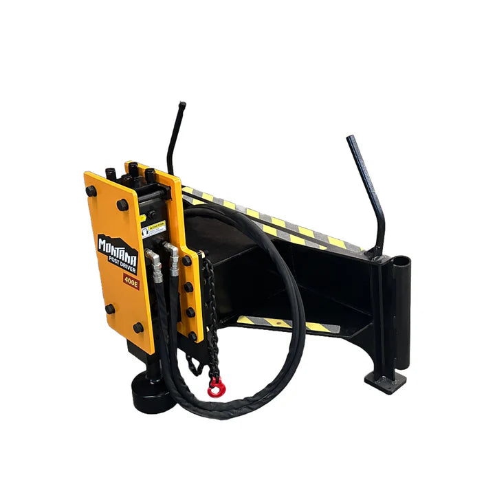 Montana | Post Driver | Models 400E, 750R, 1000E, 1500E | Height 41", 48" & 61" | Width 50" | Hydraulic Flow 7–27 GPM | For Skid Steers