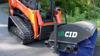 CID Manual Angle Broom Attachment | Working Width 48" to 96" inches | Depth 62" inches  | For Skid Steer
