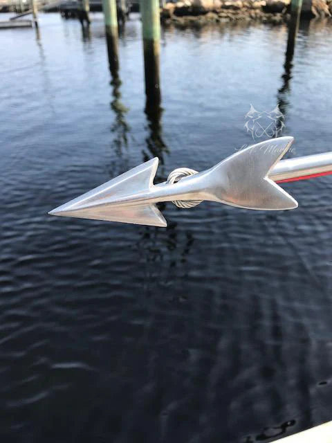 LT Marine Rigged Stainless Steel Harpoon Dart | 3/8" Pike Compatibility | Dyneema Rope / Vinyl Coated Cable | Streamlined High-Penetration Design