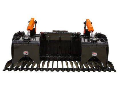 Top Dog Attachments HD Rock Grapple | Heavy-Duty Material Handling | Width 72"-82" | Weight 1100-1312 lbs | Oil Flow Range 15-25 GPM | For Skid Steer