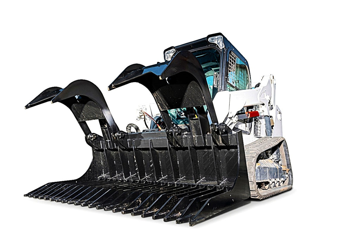 McLaren Industries Rock Rake Grapple Bucket | Width 66" - 84" | 15-25 GPM | For Skid Steers