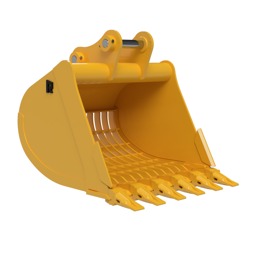 Rockland Rock Tine Bucket with Bolt-On Side Cutter for Excavator