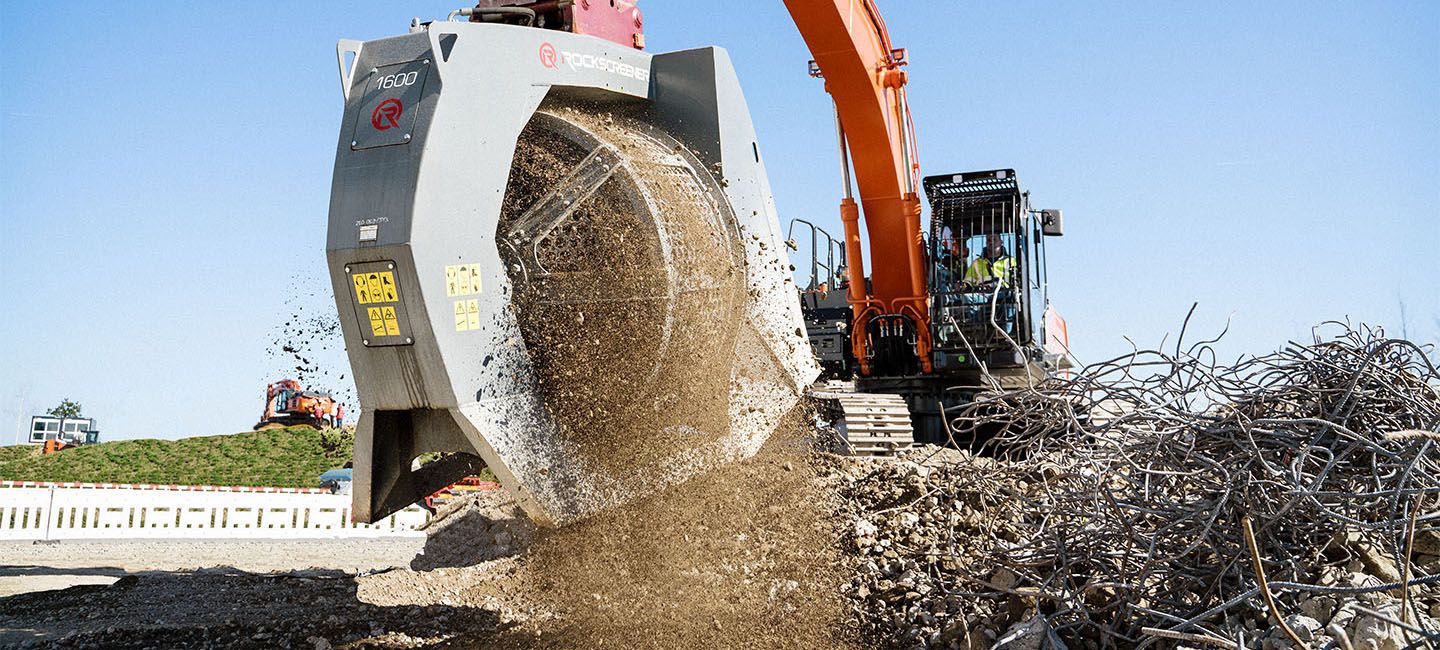 RockZone Rock Screener | RS Series | Screen Drum Diameter 31.5" - 78.75" | Machine Size 3 - 35+ Tons | For Excavators