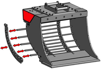 RockZone Rocksorter Sorting Bucket | Models V3 To V35 | Width 28 To 63 Inches | 2 To 40 Tons | For Excavators