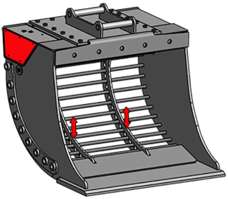 RockZone Rocksorter Sorting Bucket | Models V3 To V35 | Width 28 To 63 Inches | 2 To 40 Tons | For Excavators