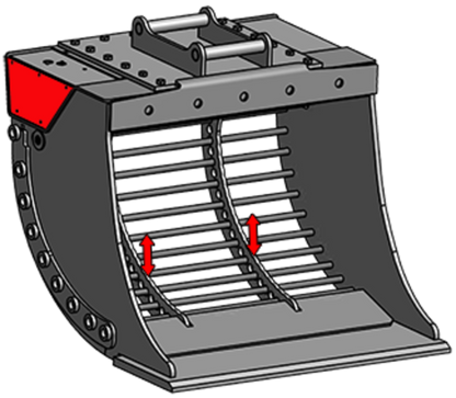 RockZone Rocksorter Sorting Bucket | Models V3 To V35 | Width 28 To 63 Inches | 2 To 40 Tons | For Excavators