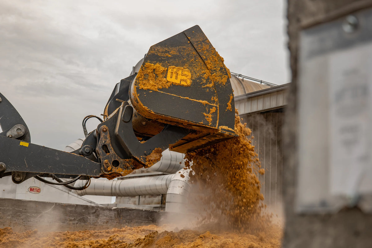 Werk-Brau High Tip Roll-Out Bucket | Vertical Cylinder | Width 100"–144" | 10–20 GPM | For Wheel Loaders