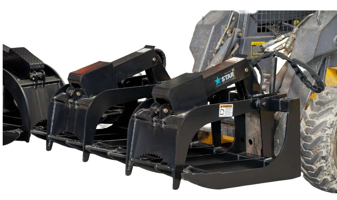 Star Industries Root Grapple Bucket | Models 170-66 To 170DG-84 | Size 66" To 84" | 8 To 30+ GPM | For Skid Steer