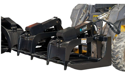 Star Industries Root Grapple Bucket | Models 170-66 To 170DG-84 | Size 66" To 84" | 8 To 30+ GPM | For Skid Steer