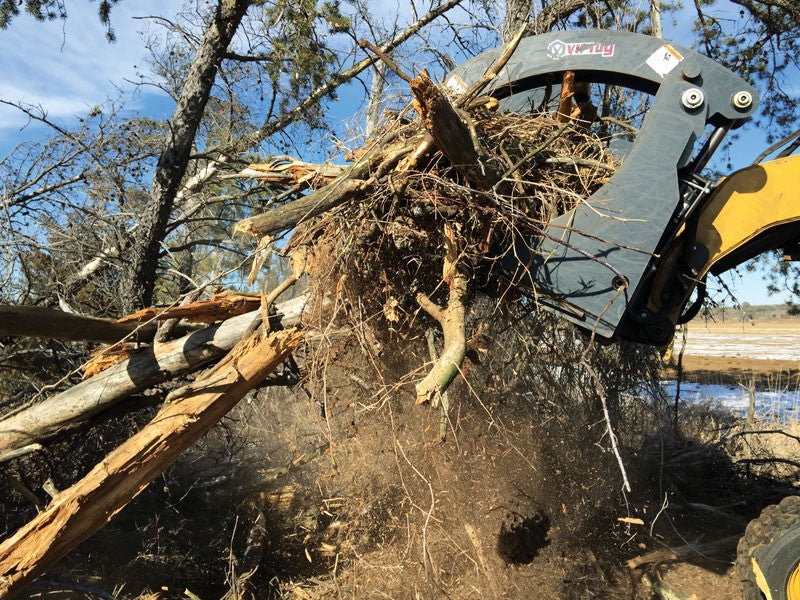 Virnig V60 Root Rake Grapple | Models RRG72, RRG78 & RRG84 | Widths 74.5" To 86.5" | Hydraulic Flow 15 To 25 GPM | For Skid Steer