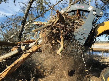 Virnig V60 Root Rake Grapple | Models RRG72, RRG78 & RRG84 | Widths 74.5" To 86.5" | Hydraulic Flow 15 To 25 GPM | For Skid Steer