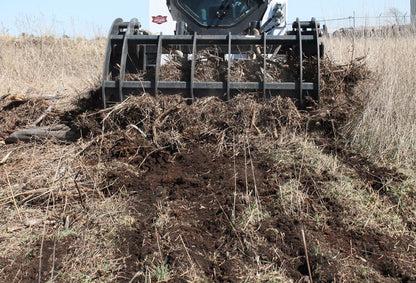 Virnig V60 Root Rake Grapple | Models RRG72, RRG78 & RRG84 | Widths 74.5" To 86.5" | Hydraulic Flow 15 To 25 GPM | For Skid Steer