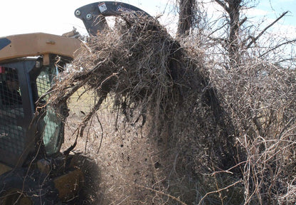 Virnig V60 Root Rake Grapple | Models RRG72, RRG78 & RRG84 | Widths 74.5" To 86.5" | Hydraulic Flow 15 To 25 GPM | For Skid Steer