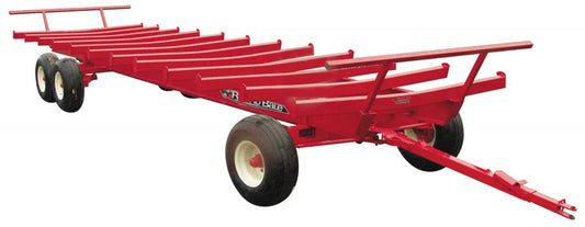 JBM 20′, 24′, 30′ & 36′ Round Bale Wagon with Rear Hitch for Tractors