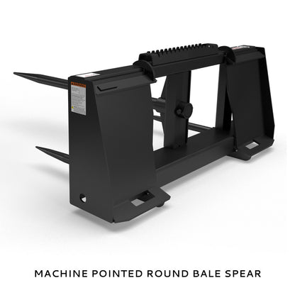 Virnig Hay Handling Machine Pointed Bale Spears | Models BSV48, BFV48, CBV48, SSV48 & BASS66 | Widths 45.5" To 66.5" | Hydraulic Flow 15 To 25 GPM | For Skid Steer