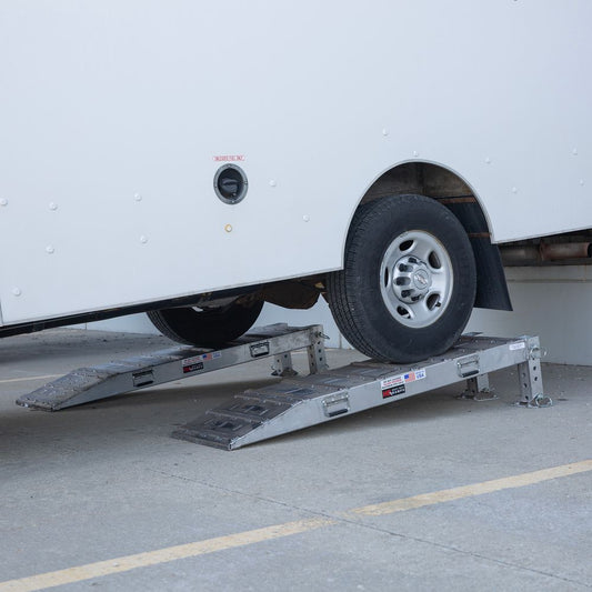 Heavy Duty Ramps Adjustable Wheel Riser | Model S-40-27-066-RISER | Size 66" L x 27" W | 40,000 lb Capacity | Horsepower 23 HP | For Dual-Wheel Trailers & Loading Docks