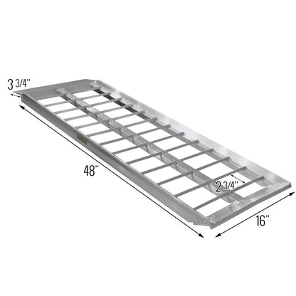 Black Widow Aluminum ATV UTV Trailer Ramps | Model S-4816-2000-2 | Size 4' L x 15.25" W | Capacity 2,000 lb | Horsepower 4 To 90+ HP | For ATV & UTV Loading
